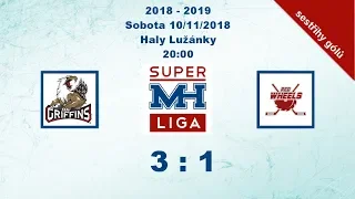 MH Superliga (2018-2019) Griffins vs. Red Wheels 3:1 - sestřih gólů