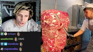 xQc reacts to The Largest Shawarma Center | 150 kg of Meat Every day | Big donar