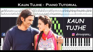 ♫ KAUN TUJHE (M.S Dhoni) || 🎹 Piano Tutorial + Sheet Music (with English Notes) + MIDI