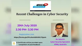 Recent Challenges in Cyber Security