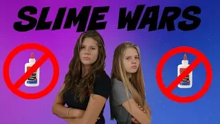 SLIME WARS: NO GLUE || NO BORAX || Taylor and Vanessa