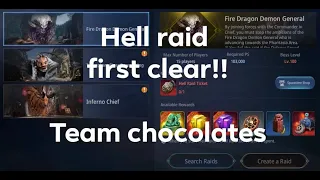 First Clear Hell Raid- Fire Dragon Demon General All Chocolates Mir4