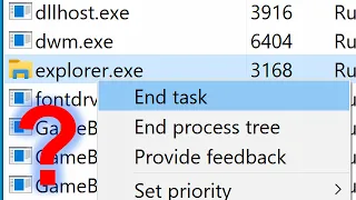 What happens if you end explorer.exe in different versions of Windows?