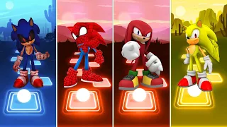 Sonic Exe 🆚 Spiderman Sonic 🆚 Knuckles Sonic 🆚 Super Sonic The Hedgehog | Sonic EDM Rush