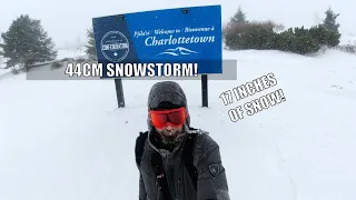 Blizzard snow shoe in Prince Edward Island, Canada