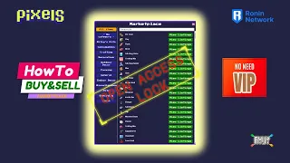 How To Buy & Sell in Market Place [NO VIP] - PIXELS GAME NFT