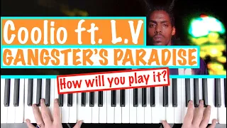 How to play GANGSTER'S PARADISE - Coolio ft. L.V Easy Piano Tutorial