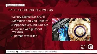 1 dead, 2 injured after shooting at bar in Romulus early Sunday