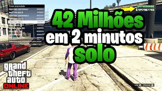 SAIUU! *42 Milhões cada 2 minutos* em Super Glitch de dinheiro solo no gta 5 online funcionando.