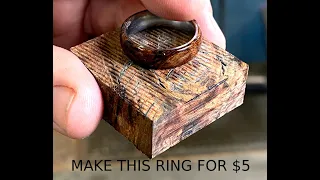 Woodturning a beautiful ring and it cost less than $5??  Wood Ring making