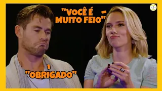 CHRIS HEMSWORTH E SCARLETT JOHANSSON XINGANDO UM AO OUTRO (Legendado) | Podcast Cortes