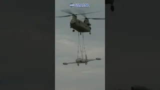 Chinook helicopter is lifting a fighterjet #shorts