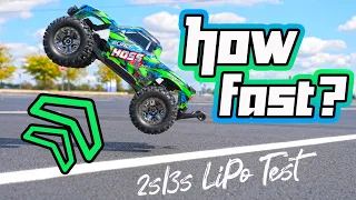 Traxxas HOSS 4x4 VXL SPEED TEST | How Fast on 2S & 3S LiPo? | LVC RC