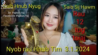 Saibhnub nyug Saib sij hawm rau 12 tug tsiaj lub xyoo yug nyob rau hnub tim 3.1.2024