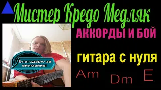 Мистер Кредо Медляк//ГИТАРА С НУЛЯ+АККОРДЫ к песни
