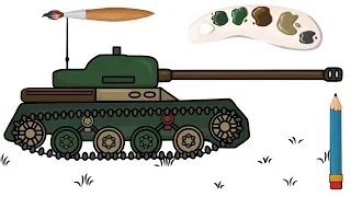 Let's Draw a Big Tank and Helicopter Together and Color it Together - Foe Kids Video