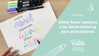 Cómo hacer sombras a las letras-lettering para principiantes con colores pastel I RUBIO