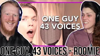 COUPLE React to One Guy, 43 Voices (with music) - Roomie | OFFICE BLOKE DAVE