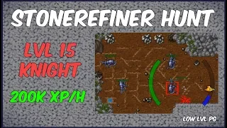 Stonerefiner Hunt | LVL 15 Knight 200K XP/H | Tibia FACC