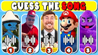 Who Sings Better? The Super Mario,Skibidi bop yes yes yes,Elemental,Grimace,Mrbeast,Smurf cat