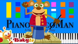 BabyTV - The Monkey Slow EASY Medium 4K Piano Tutorial