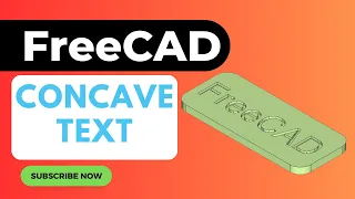 Convert geometry to sketch and concave text on solid - FreeCAD Tutorial
