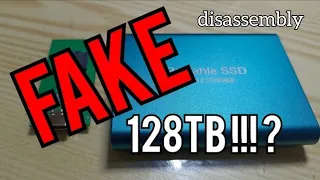 Fake Portable Mobile SSD From Aliexpress - 128TB = 60Gb electronics modified - disassembly