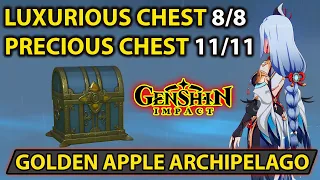 Genshin Impact  All (Luxurious Chest & Precious Chest) In Golden Apple Archipelago Island Full Guide