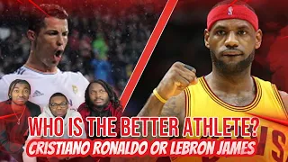 AMERICANS REACT | Who is the Better Athlete: Cristiano Ronaldo or LeBron James?