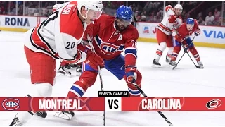 Montreal Canadiens vs Carolina Hurricanes - Season Game 54 - All Goals (7/2/16)