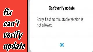 Fix Can't verify update | sorry flash older version is not allowed problem solve in MIUI Redmi,7,8,9