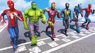 TEAM IRONMAN VS TEAM SPIDER-MAN | Running Challenge (Funny Contest) - GTA V Mods #383