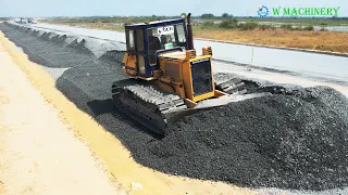 OMG ! Wonderful Operating Dozer Spreading Gravel Skills Installing New Roads | Bulldozer Trimming