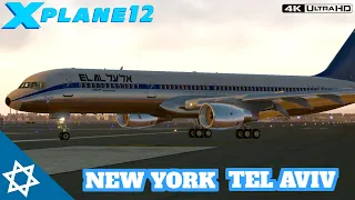 EL AL Israel 757-200 | JFK 🇺🇸 to Tel Aviv 🇮🇱 | X Plane 12