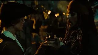 jack sparrow and elizabeth swan being iconic for 2 minutes and 46 seconds