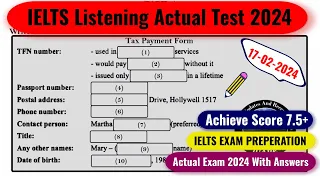 IELTS Listening Actual Test 2024 with Answers | 17.02.2024