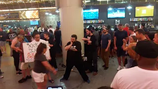 Girl pays guy to kick him in the nuts old town Vegas
