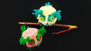 It's so Cute ☀️ Easy Owl Making Idea with Yarn - You will Love these Owlets !! DIY Woolen Crafts