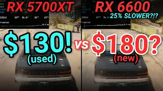 Are USED GPUs a Stupid Idea?  -  used RX 5700XT vs new RX 6600 & a750!