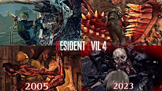 Resident Evil 4 2005 Vs 2023 All Boss Death Scenes Comparison