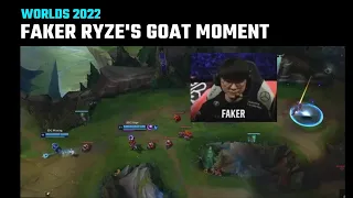 Faker Ryze's GOAT moment | Insane 1 vs 1 and escape | T1 vs JDG | Worlds 2022 Semifinals