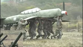 Anti-Japs Movie! Eighth Route lures out Japanese planes with fake one, shooting them down with flak.