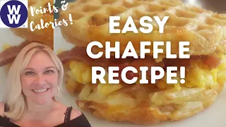 BACON & EGG HASH BROWN CHAFFLE SANDWICH | WHAT'S FOR BREAKFAST? | WW POINTS & CALORIES | MINI DASH