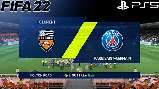 FIFA 22 | FC Lorient Vs Paris Saint Germain | Ligue 1 Uber Eats | Gameplay & Full match | PS5