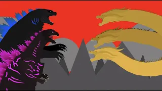 Shin Godzilla attacks (Part 3/4): Legendary Godzilla and Shin Godzilla vs Ghidorah