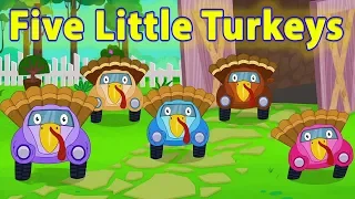 пять маленьких индеек | потешки и дети видео | Five Little Turkeys | Little Red Car Russia