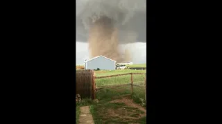 Close Up of Tornado Coming Through Front Yard in Laramie, Wyoming