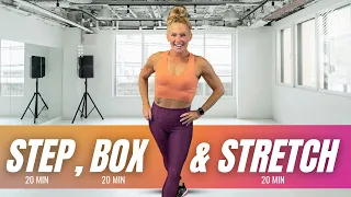 20 Minute CARDIO STEP AEROBICS 🔥 KICKBOXING 🔥 AND STRETCH WORKOUT 20/20/20