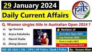 29 January 2024 Current affairs | Daily Current affairs | Current affairs Today 2024 | Indopathshala