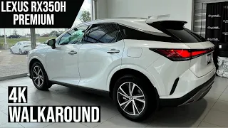 2023 LEXUS RX350H PREMIUM, WHITE PEARL WITH BLACK INTERIOR, 4K WALKAROUND